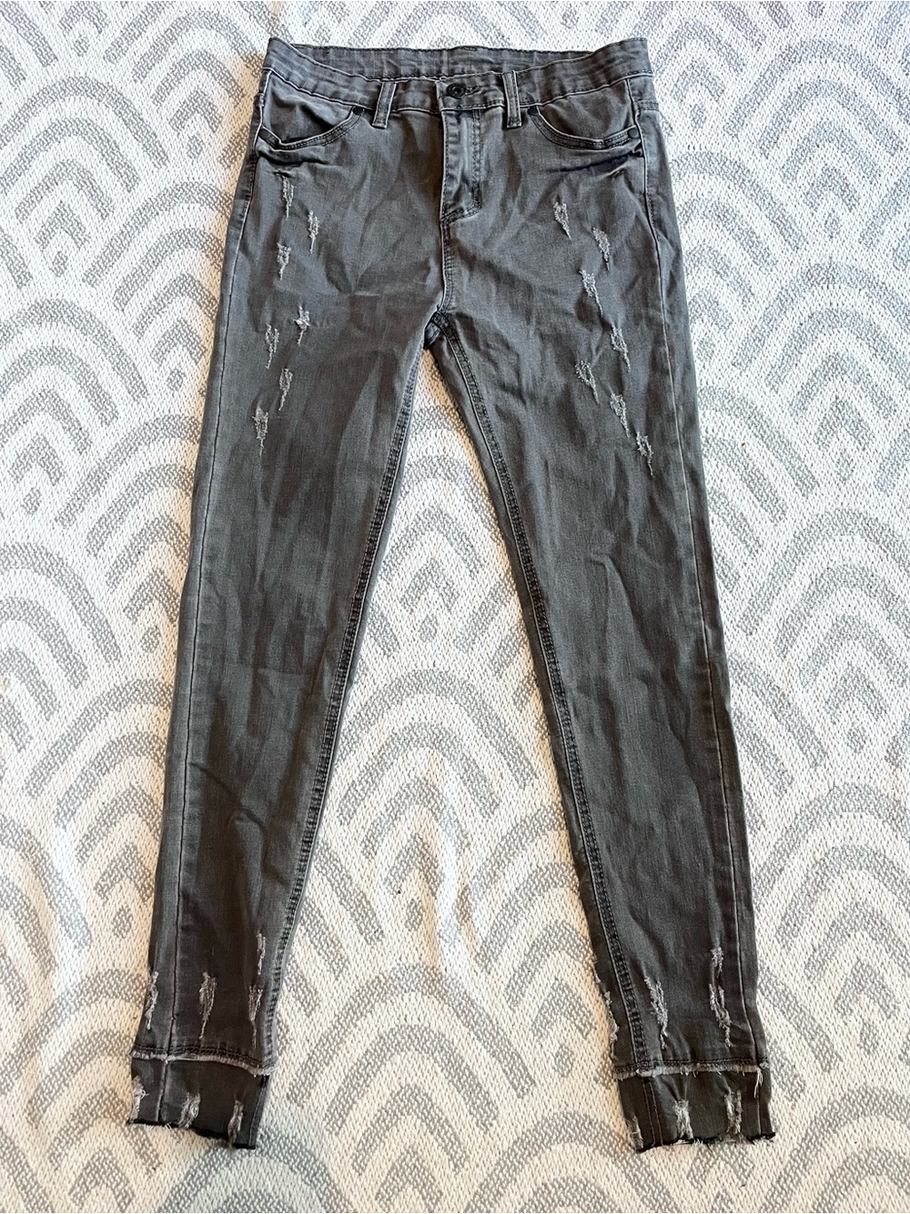 FIREFLY JEANS Women’s Washed Black Distressed Skinny Jeans Large